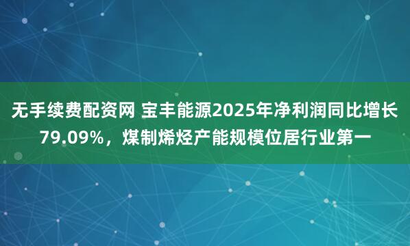 无手续费配资网 宝丰能源2025年净利润同比增长79.09%，煤制烯烃产能规模位居行业第一